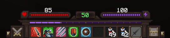 Rhythmia combat HUD showing weapon skills and Cast Mode consumable slots