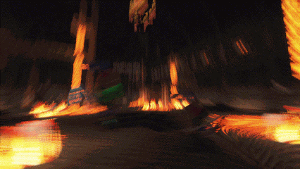 An adventurer battling a powerful enemy
