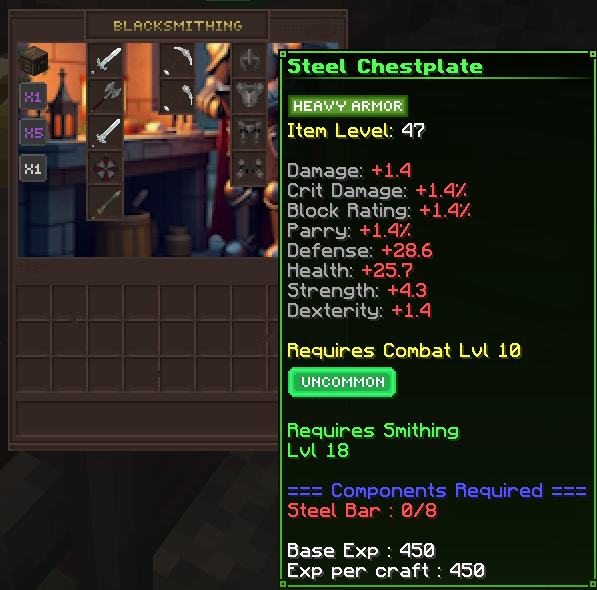 Crafting gameplay in Rhythmia